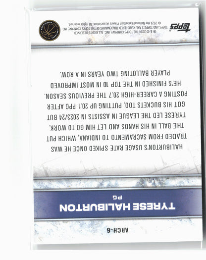 2023-24 Topps 3 Basketball #ARCH-6 Tyrese Haliburton Architects #/49