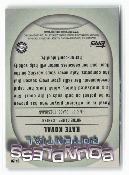 2024-25 Bowman University Chrome #BP-20 Kate Koval Boundless Potential