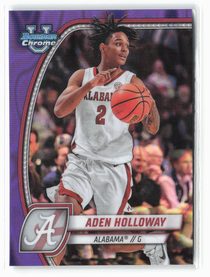 2024-25 Bowman University Chrome #57 Aden Holloway Purple Lava Refractor