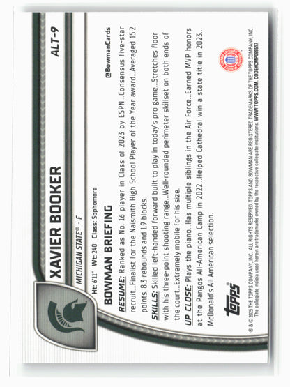 2024-25 Bowman University Chrome #ALT-9 Xavier Booker