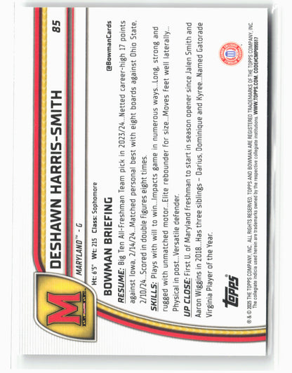 2024-25 Bowman University Chrome #85 DeShawn Harris-Smith