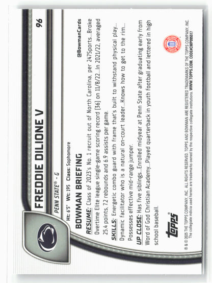 2024-25 Bowman University Chrome #96 Freddie Dilione