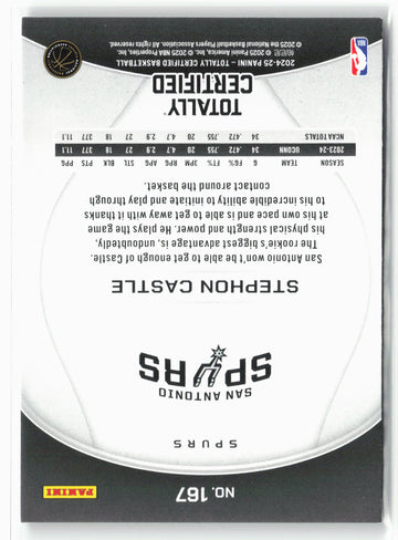2024-25 Panini Totally Certified #167 Stephon Castle NM