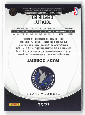 2024-25 Panini Totally Certified #30 Rudy Gobert Mirror