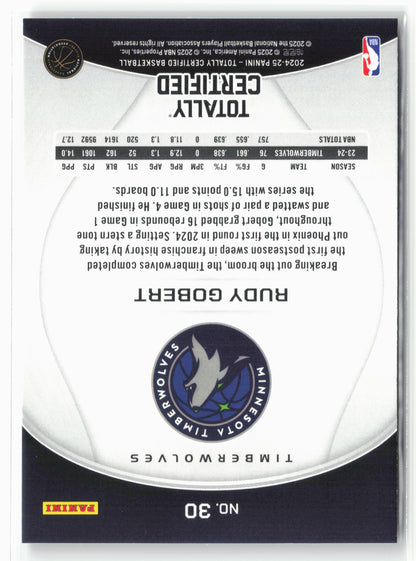 2024-25 Panini Totally Certified #30 Rudy Gobert Mirror