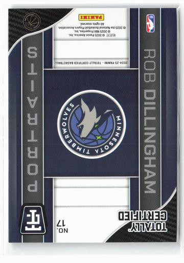 2024-25 Panini Totally Certified #17 Rob Dillingham Portraits