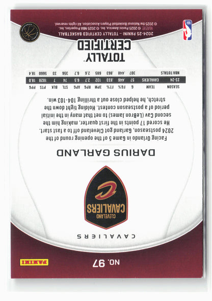 2024-25 Panini Totally Certified #97 Darius Garland Mirror Purple