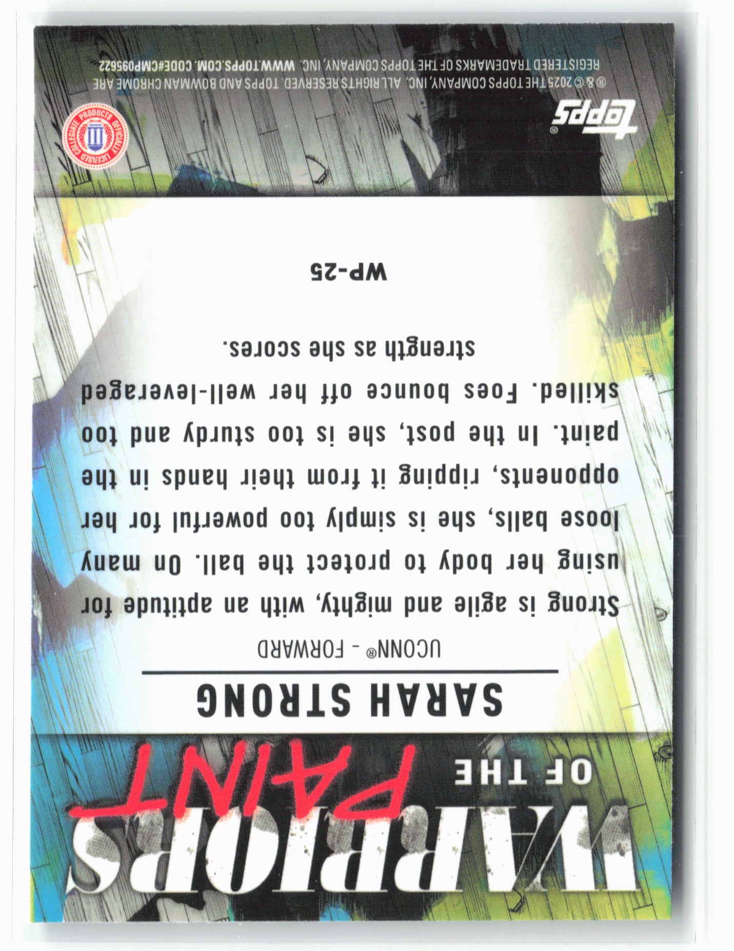 2024-25 Bowman University Chrome #WP-25 Sarah Strong Warriors in the Paint