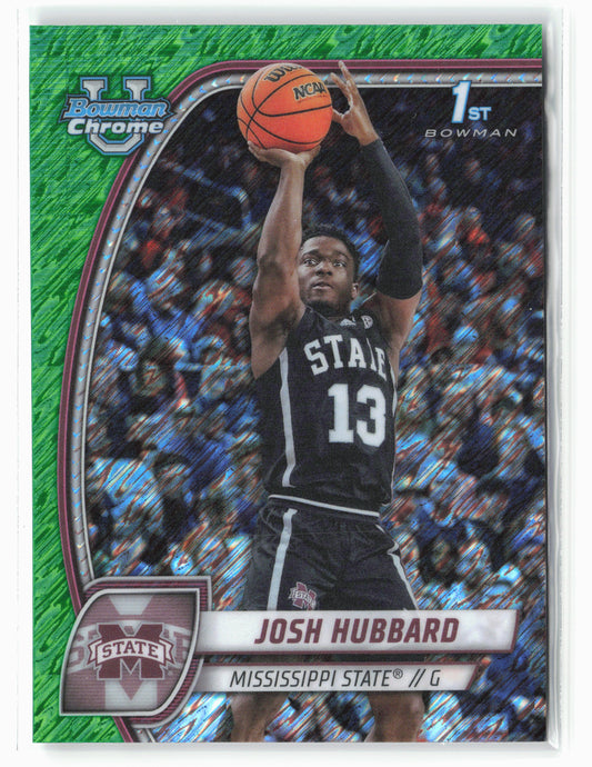 2024-25 Bowman University Chrome #35 Josh Hubbard Green Shimmer Refractor