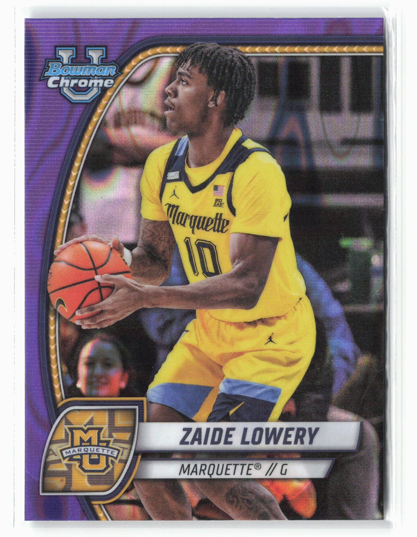 2024-25 Bowman University Chrome #90 Zaide Lowery Purple Lava Refractor