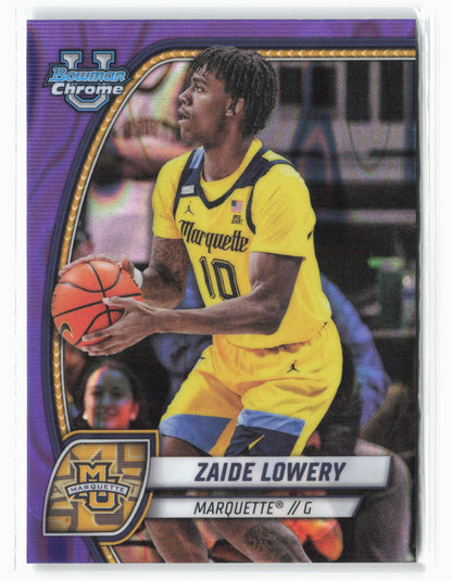 2024-25 Bowman University Chrome #90 Zaide Lowery Purple Lava Refractor