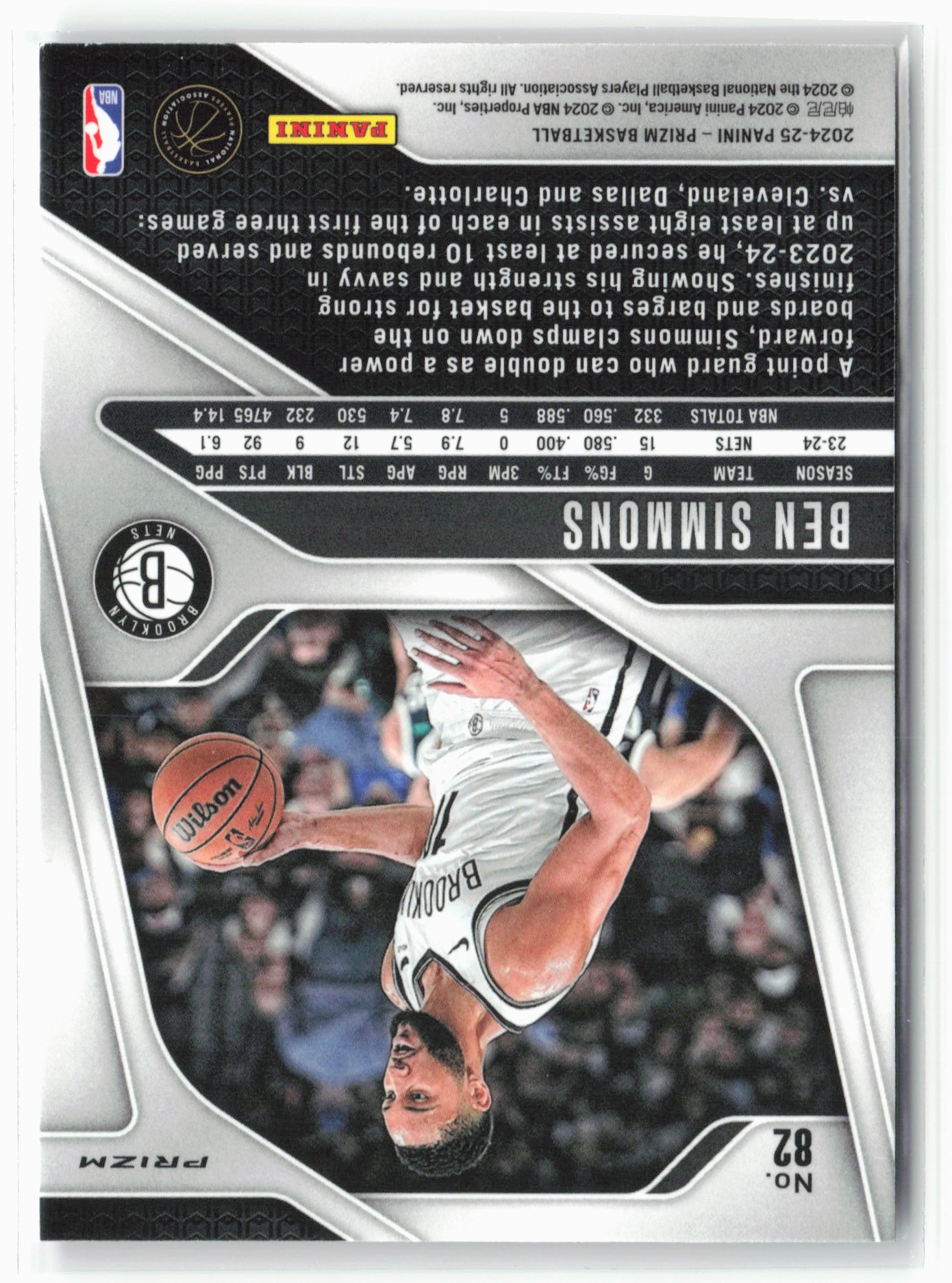 2024-25 Panini Prizm #82 Ben Simmons Prizms Pink Ice