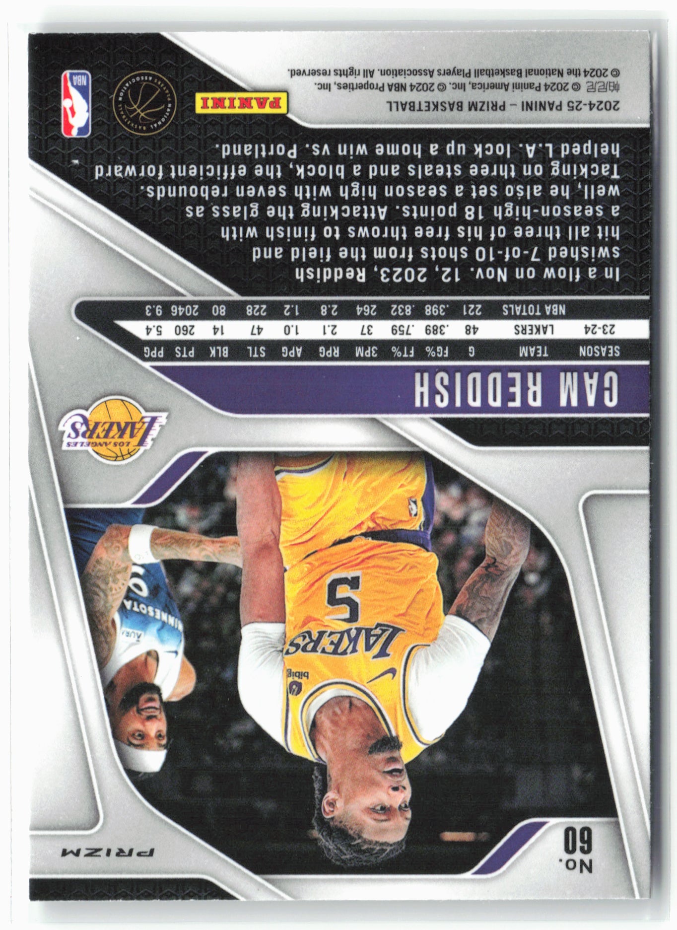 2024-25 Panini Prizm #60 Cam Reddish Prizms Silver