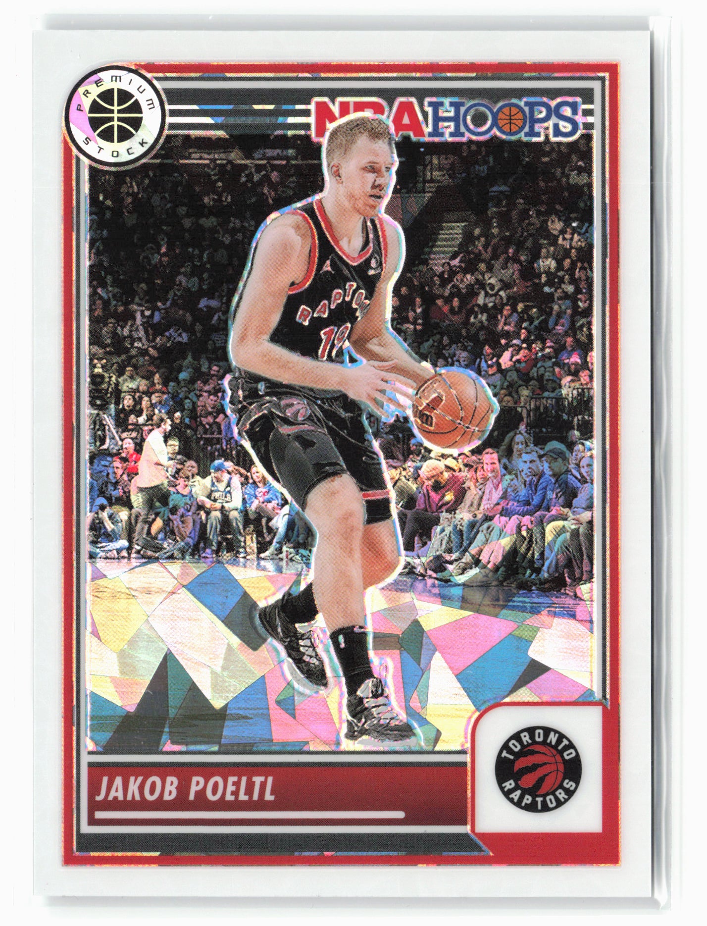 2023-24 Panini Premium Stock #122 Jakob Poeltl White Ice Prizm #/25
