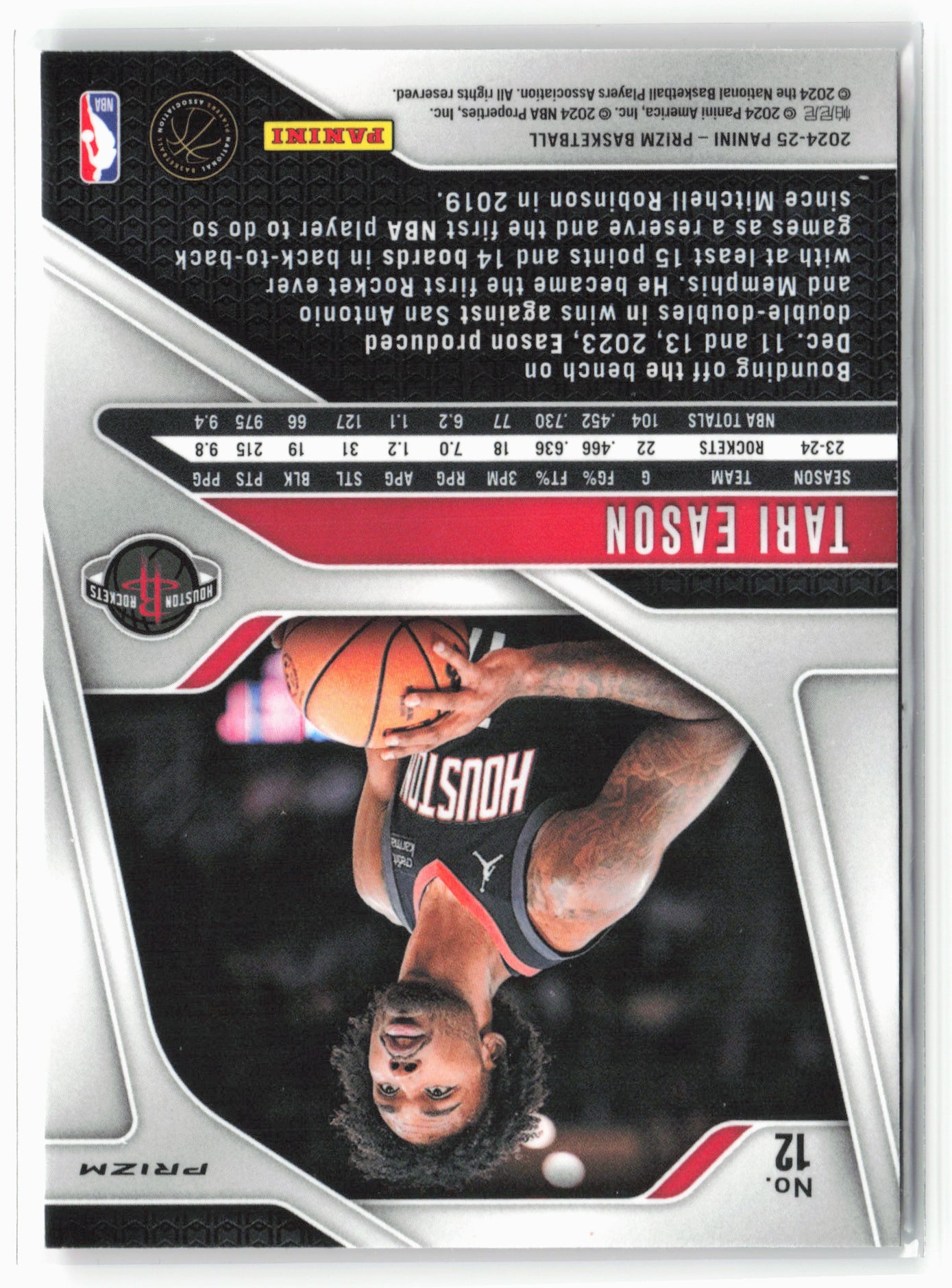 2024-25 Panini Prizm #12 Tari Eason Prizms Pink Ice