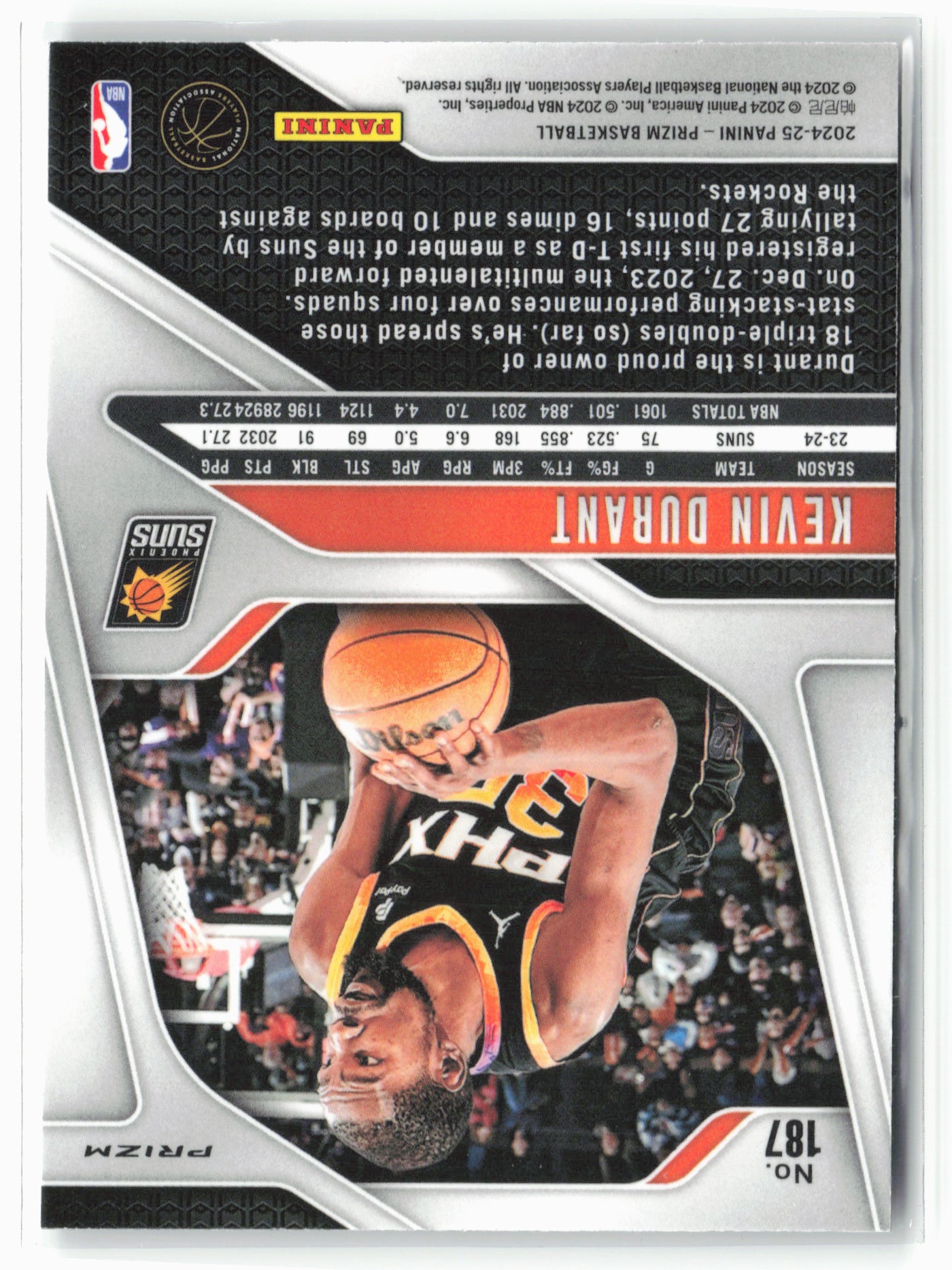 2024-25 Panini Prizm #187 Kevin Durant Prizms Silver