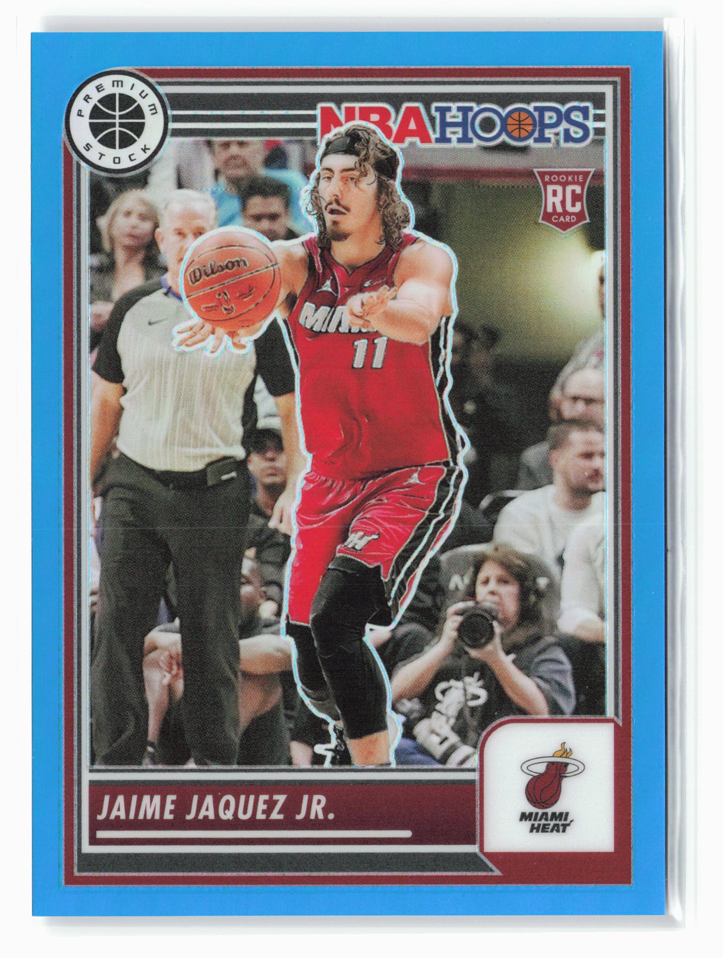2023-24 Panini Premium Stock #51 Jaime Jaquez Jr. Neon Blue Prizm #/15