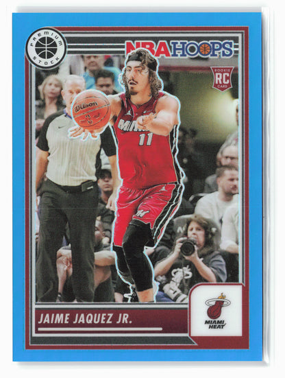 2023-24 Panini Premium Stock #51 Jaime Jaquez Jr. Neon Blue Prizm #/15