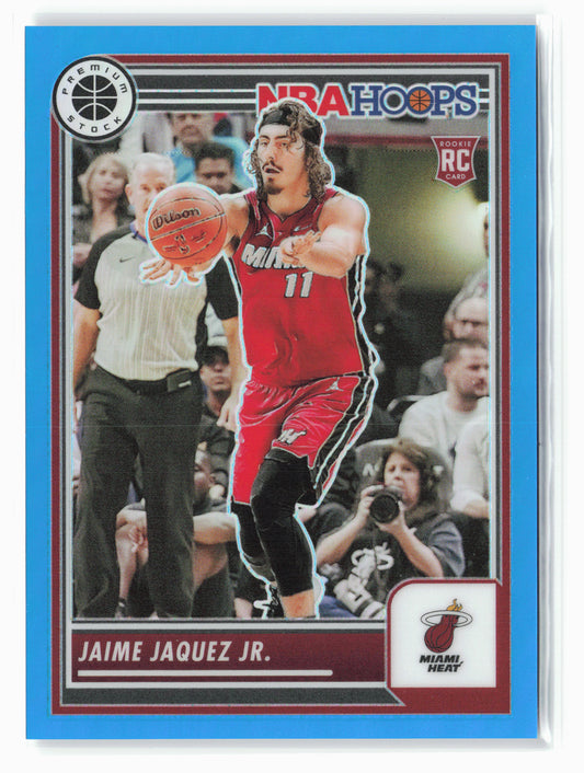 2023-24 Panini Premium Stock #51 Jaime Jaquez Jr. Neon Blue Prizm #/15