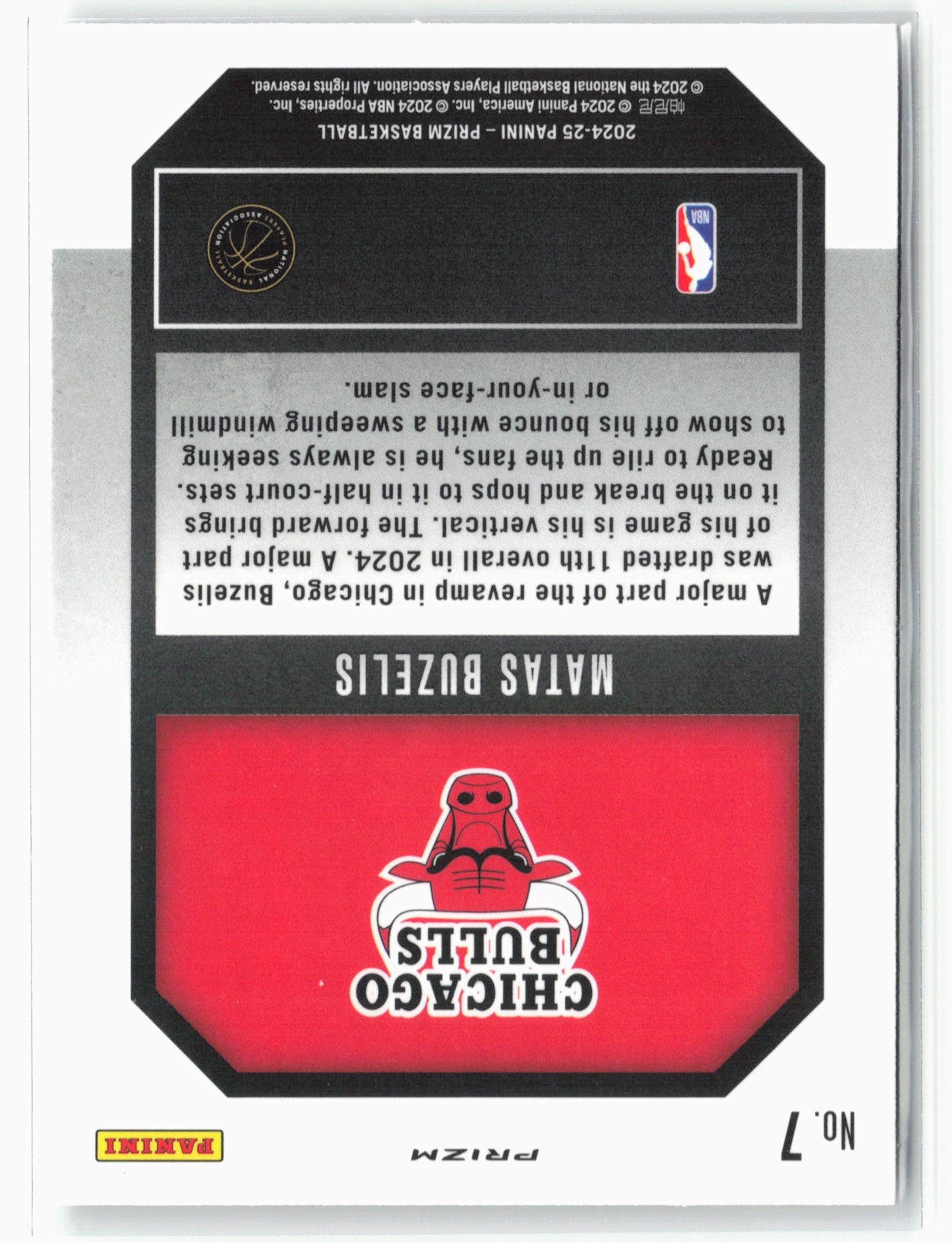 2024-25 Panini Prizm #7 Matas Buzelis Emergent Prizms Silver