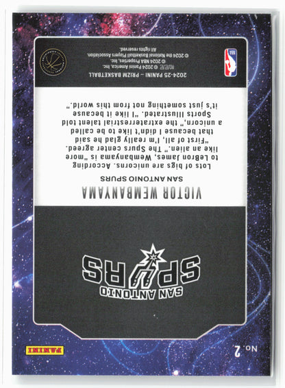 2024-25 Panini Prizm #2 Victor Wembanyama Deep Space
