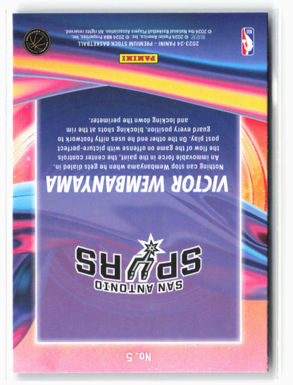 2023-24 Panini Premium Stock #5 Victor Wembanyama Anti Gravity
