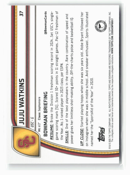 2024-25 Bowman University Chrome #37 Juju Watkins