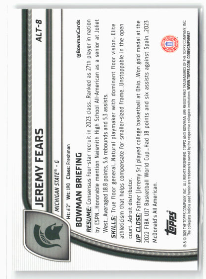 2024-25 Bowman University Chrome #ALT-8 Jeremy Fears