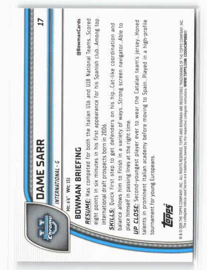 2024-25 Bowman University Chrome #17 Dame Sarr