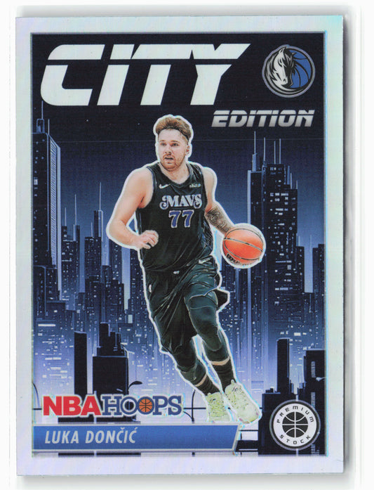 2023-24 Panini Premium Stock #23 Luka Doncic City Edition Silver Prizm
