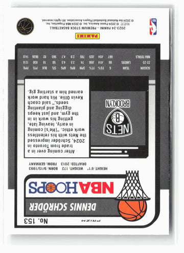2023-24 Panini Premium Stock #153 Dennis Schroder Ice Prizm