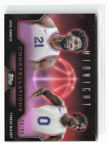 2023-24 Topps Midnight #C-15 Joel Embiid / Tyrese Maxey Constellations Twilight