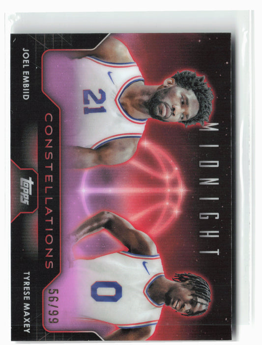 2023-24 Topps Midnight #C-15 Joel Embiid / Tyrese Maxey Constellations Twilight