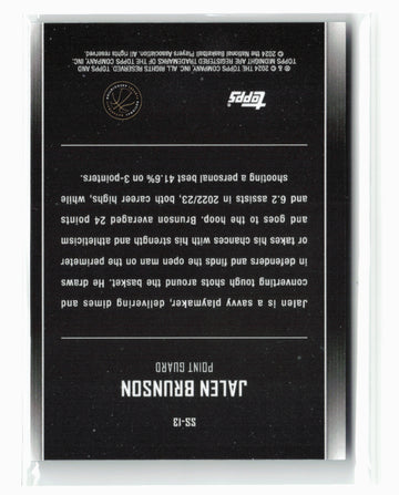 2023-24 Topps Midnight #SS-13 Jalen Brunson Star Studded