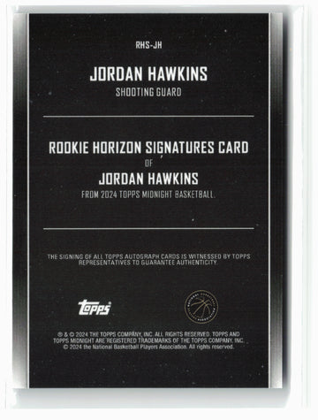 2023-24 Topps Midnight #RHS-JH Jordan Hawkins Rookie Horizon Signatures