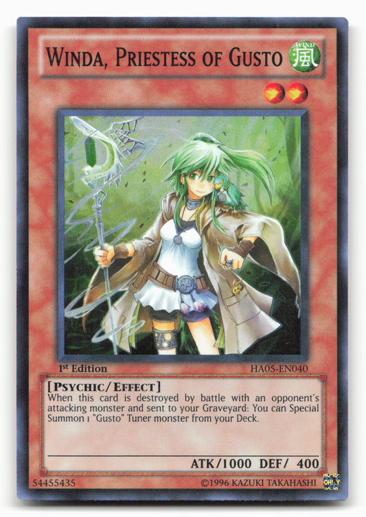 Hidden Arsenal 5: Steelswarm Invasion #HA05-EN040 Winda, Priestess of Gusto Holo