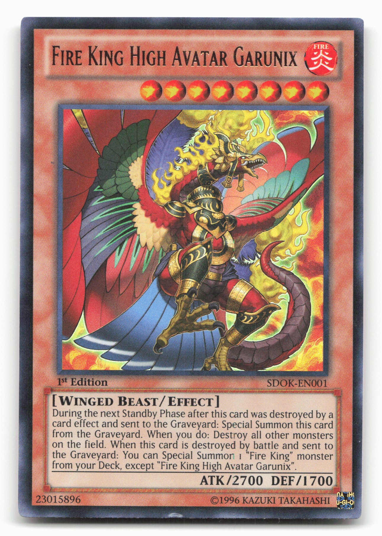 Structure Deck: Onslaught Fire Kings #SDOK-EN001 Fire King High Avatar Garunix