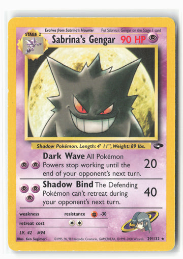 Gym Challenge #029/132 Sabrina's Gengar Non-Holo - 16080