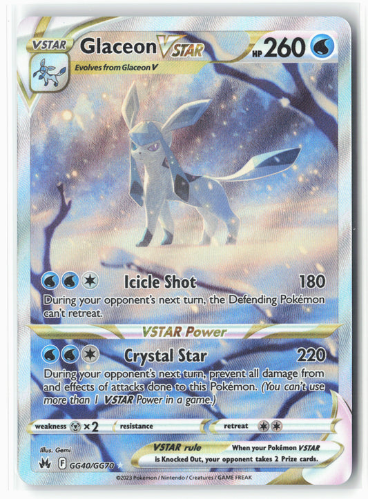 Crown Zenith: Galarian Gallery #GG40/GG70 Glaceon VSTAR Holo - 16081