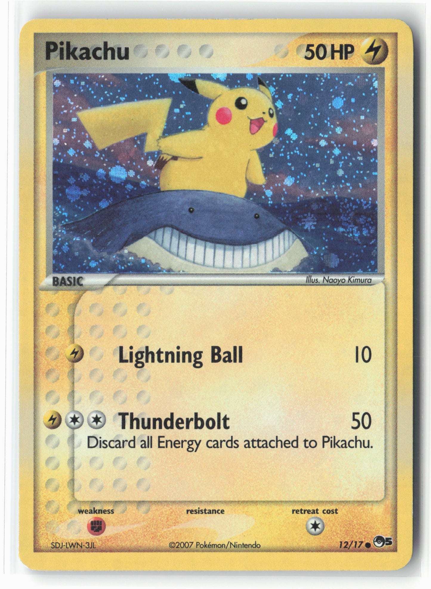 pokemon card holographic swirl POP Series 5 #012/017 Pikachu Holo - Swirl