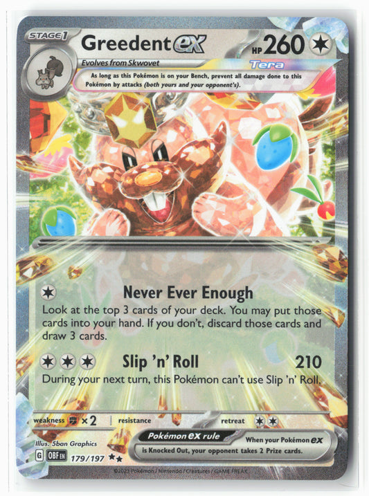SV03: Obsidian Flames #179/197 Greedent ex Holo - 16101