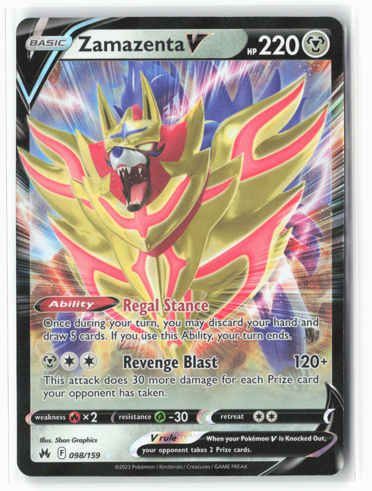 Crown Zenith #098/159 Zamazenta V Holo - 16105