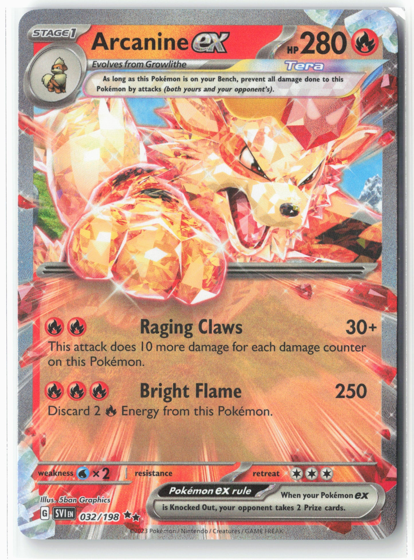 SV01: Scarlet & Violet Base Set #032/198 Arcanine ex Holo - 16114