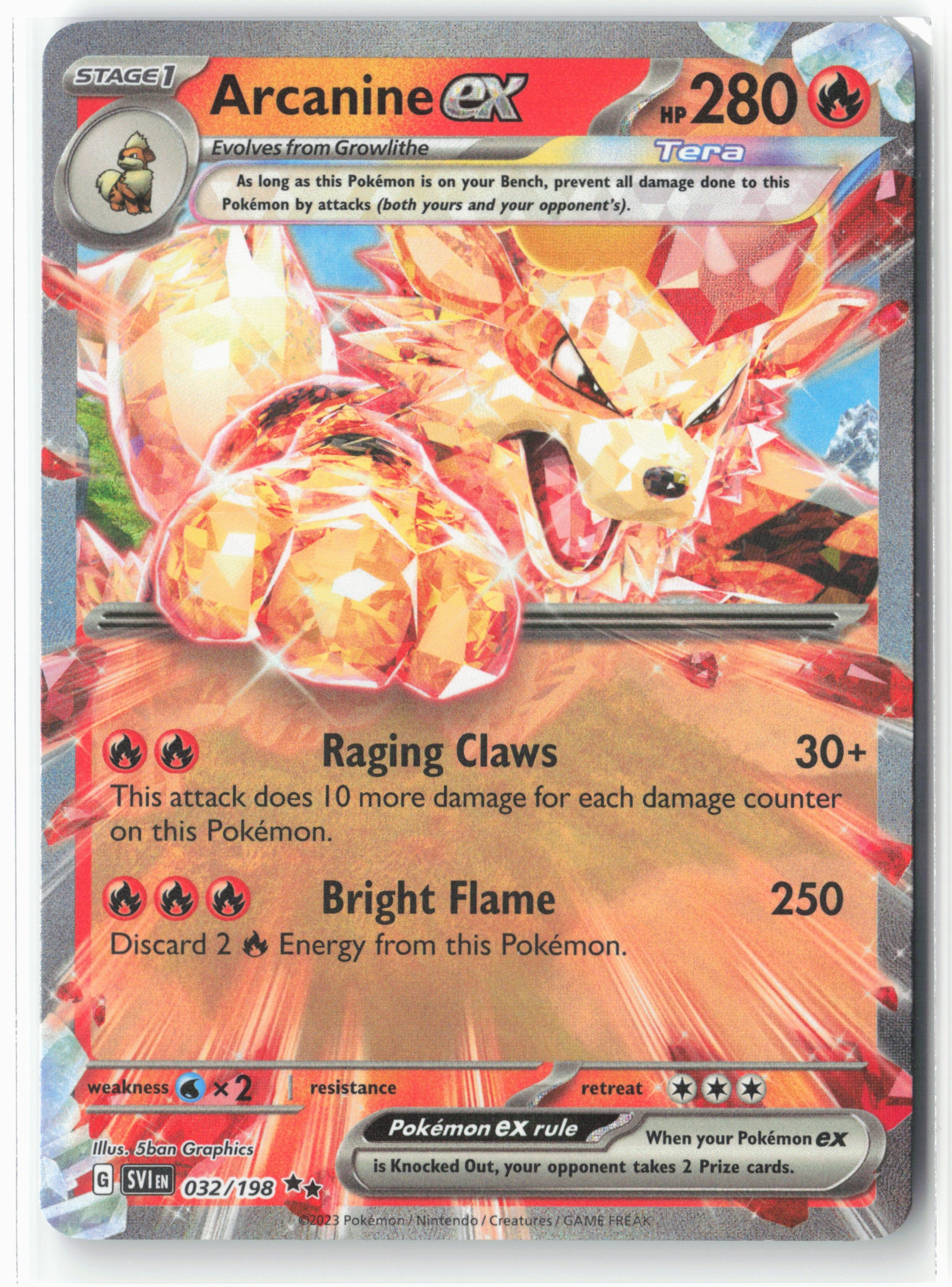 SV01: Scarlet & Violet Base Set #032/198 Arcanine ex Holo - 16114
