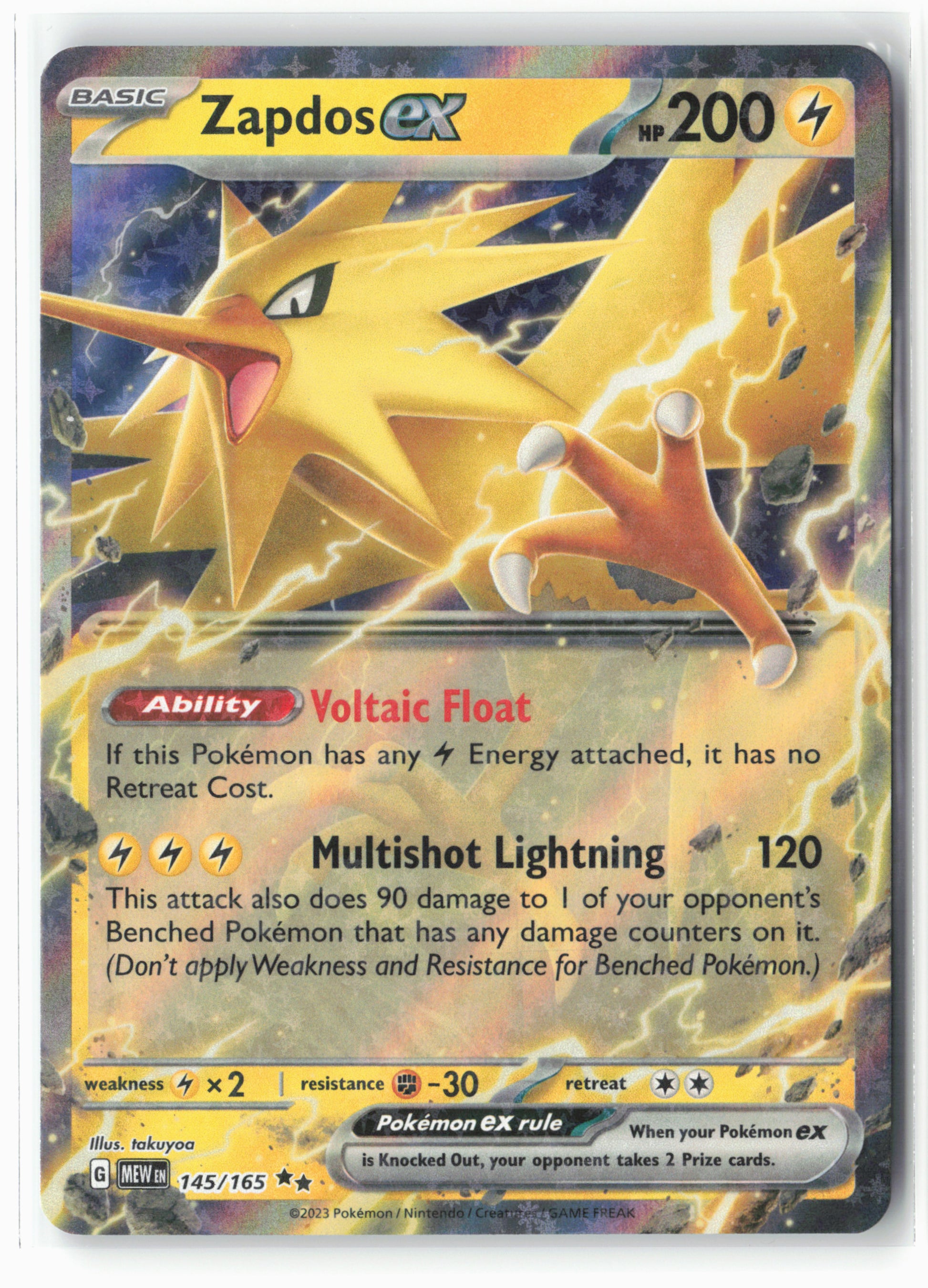 SV: Scarlet & Violet 151 #145/165 Zapdos ex Holo - 16117