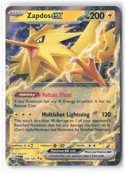 SV: Scarlet & Violet 151 #145/165 Zapdos ex Holo - 16117