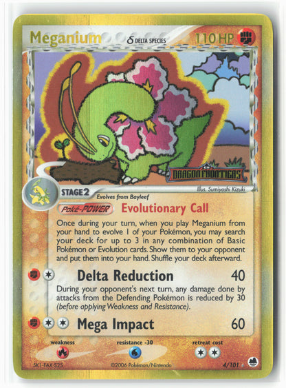 Dragon Frontiers #4/101 Meganium (Delta Species) Reverse Holo - Stamped - 16156