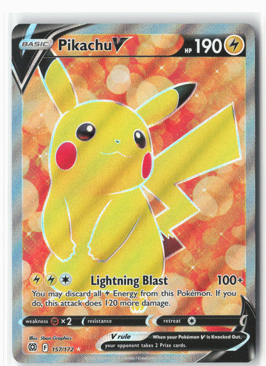 SWSH09: Brilliant Stars #157/172 Pikachu V (Full Art) Holo - 16171