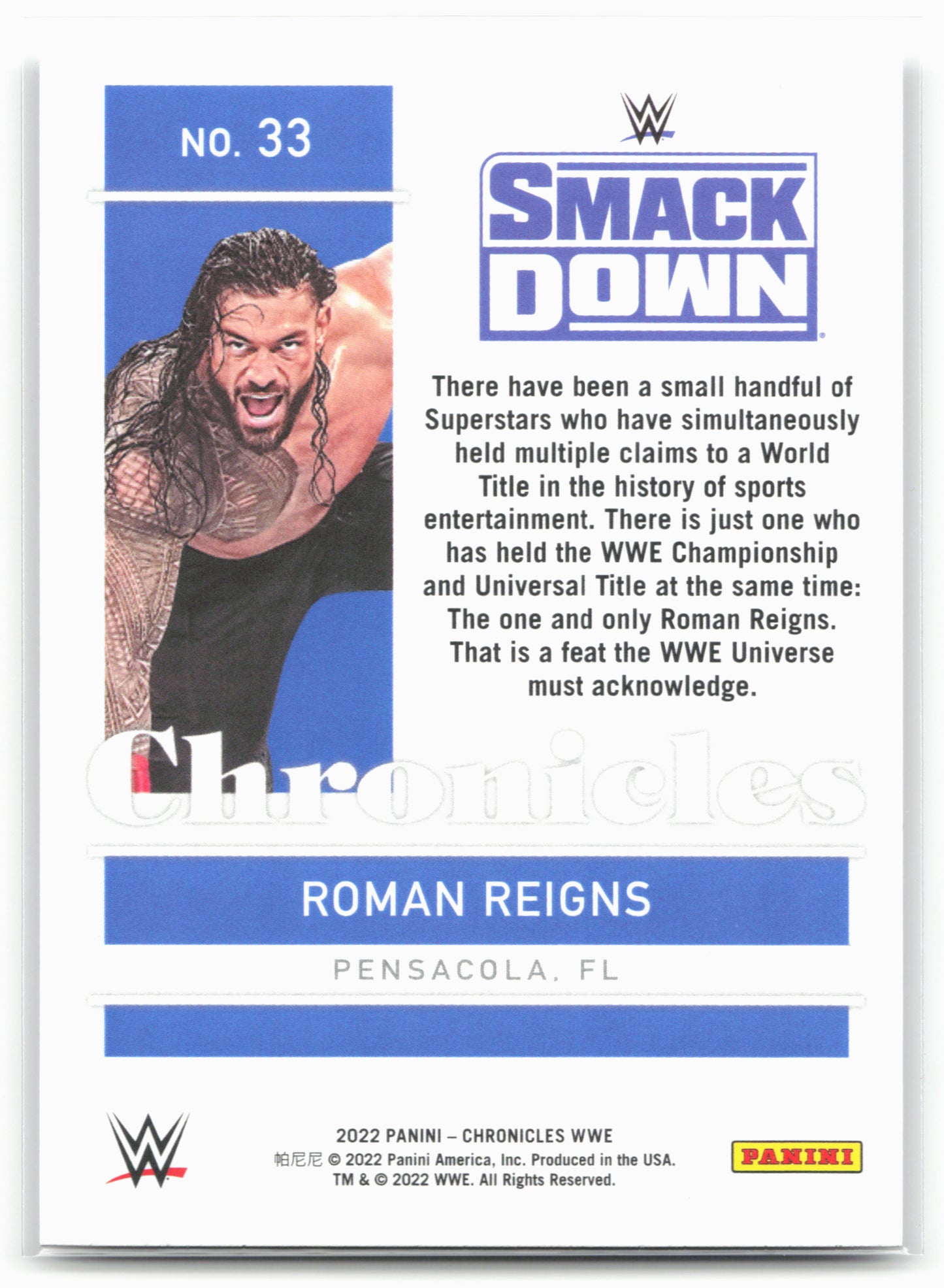 2022 Panini Chronicles WWE #33 Roman Reigns