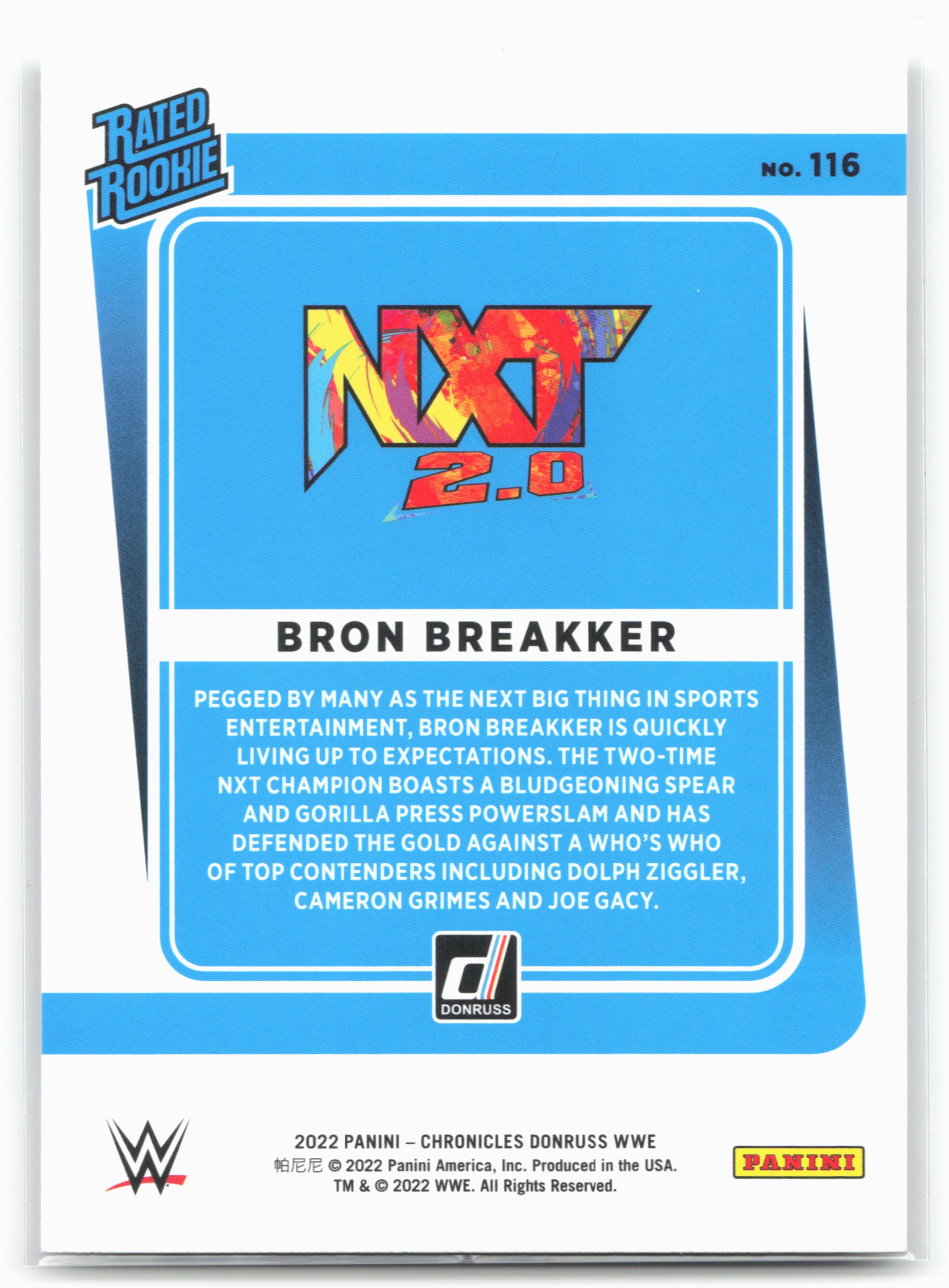 2022 Panini Chronicles WWE #116 Bron Breakker
